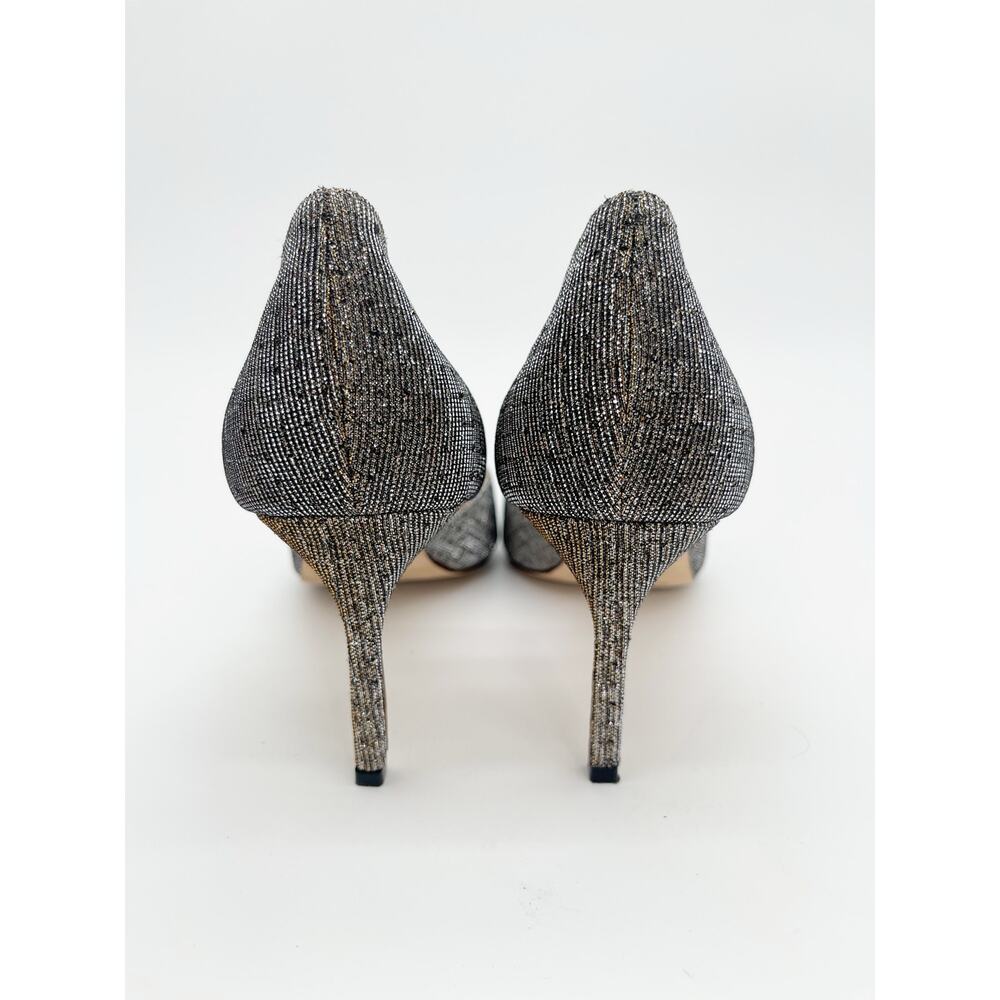 Manolo Blahnik Hangisi D'Orsay Metallic Fabric Crystal Brooch Pumps Heels IT 40 - Picture 9 of 12